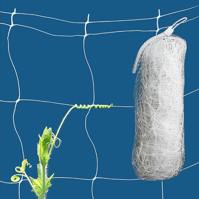 White Trellis Netting 4x100 ft Heavy Duty Garden Netting Polypropylene Plant Support Net for Climbing Vegetables Fruits Flowers