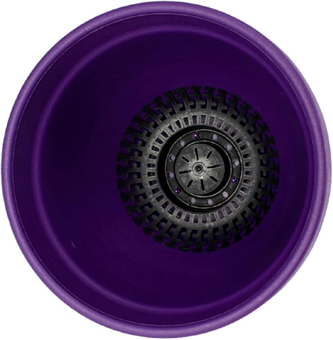 The HC Companies Rings Flower Planter - Self Watering Plant Pots for Herbs & More - Round Lightweight Outdoor & Indoor Planter (10" Purple, Pack of 2)