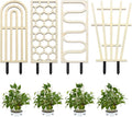 FINGERINSPIRE 4 PCS Indoor Plant Trellises 4 Styles Blanched Almond Wooden Houseplant Trellis for Indoor Climbing Plants Mixed Shape Garden Trellis Plant Support for Ivy Flowers Outdoor Potted Plants