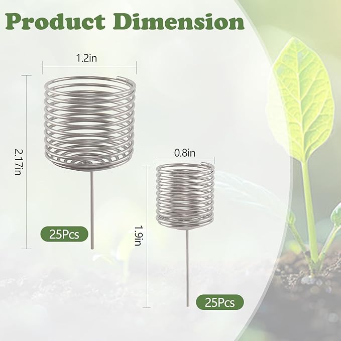 YBB 50 Pcs Stainless Steel Bonsai Fertilizer Baskets, 2 Size Cylindrical Bonsai Fertilizer Box Container Planting Nutrition Cups for Succulent, Orchid, Potted Plants