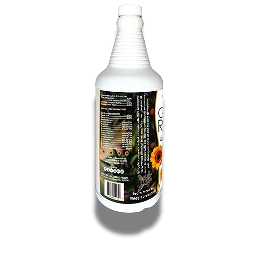 Wrigglebrew Organic Liquid Fertilizer Concentrate from Worm Castings. Non-toxic, All-Purpose, Plant Food for Gardens, Vegetables, Fruits, Houseplants, Seed Starters, and Ornamentals. (32 Fluid Ounces)