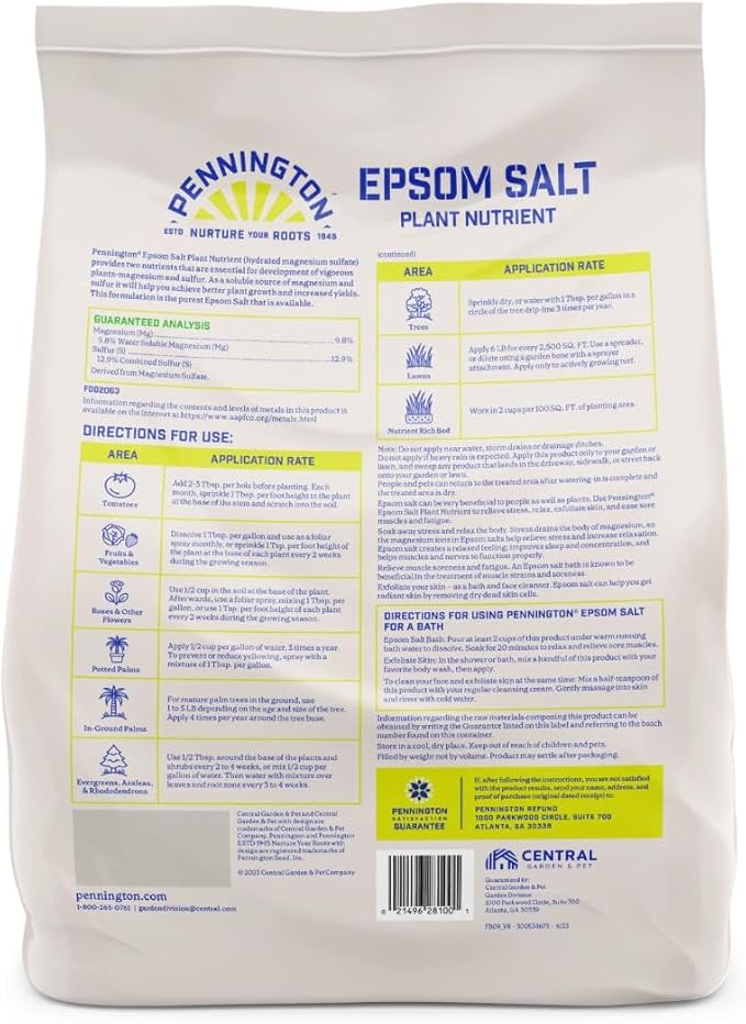 Pennington 397606 Epsom Salt Plant Nutrient, 7 lb (Pack of 2)