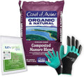 Coast of Maine SC1000 Schoodic Composted Manure Blend Conditioner 1 cf with My Garden Pool 7-in-1 Soil Test Strips, 20 ct. and Claw Gardening Gloves