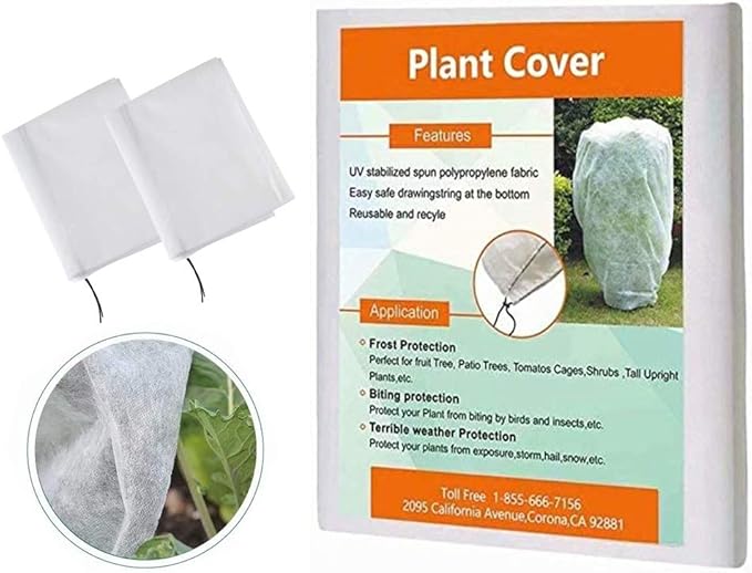 Agfabric Plant Covers Freeze Protection 0.95oz 24''x32'' Frost Cover for Garden Tree Protection Winter Tree Cover for Frost Proctection, 2 Pack