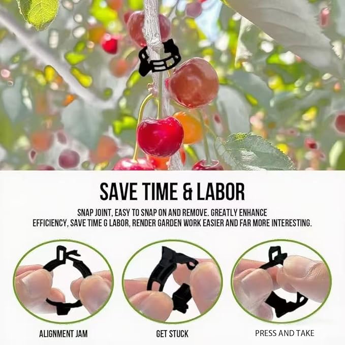 Plant Support Clips Plastic Tomato Clips Plant Clips for Climbing Plants Clear Grape Tomato Vine Trellis Clips for Garden Vegetables Plants Flower Grow Fixing (100, Black)