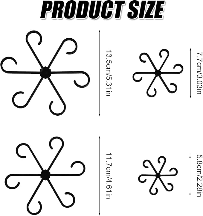 4pcs Plant Stem Supports, Plastic Houseplant Climbing Holders Stabilizer Reusable Small Climbers Flower Plant Stakes Trellis Stem Hook Growth Accessories for Indoor Monstera (Black)