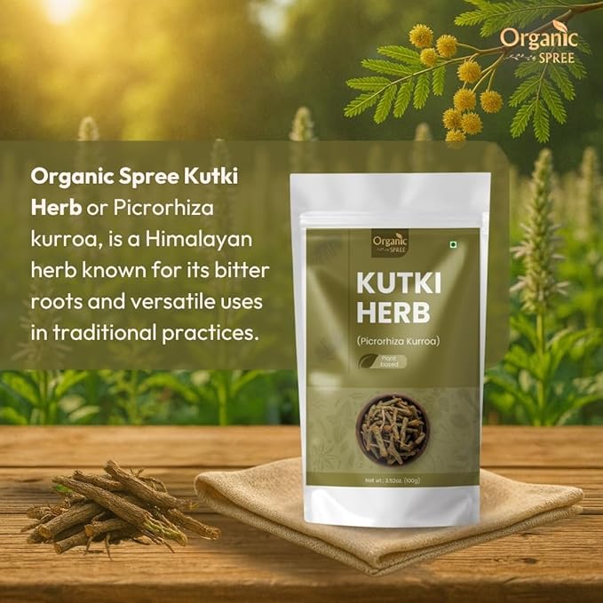 ORGANIC SPREE Kutki Herb 100gm (3.52oz) Picrorhiza Kurroa | Katuka Rohini | Pure and Natural