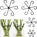 4 Pcs Black Plastic Plant Stem Supports, Assorted Sizes, Indoor/Outdoor, Climbing Plant Trellis Stakes Holder for Monstera Potted Plant