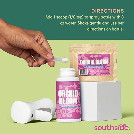 Southside Orchid Bloom Fertilizer - 50 Concentrated Refills (Spray Bottle not Included) - Hydrate & Fertilize (1-3-2 NPK) - Economical Plant Food for Orchids