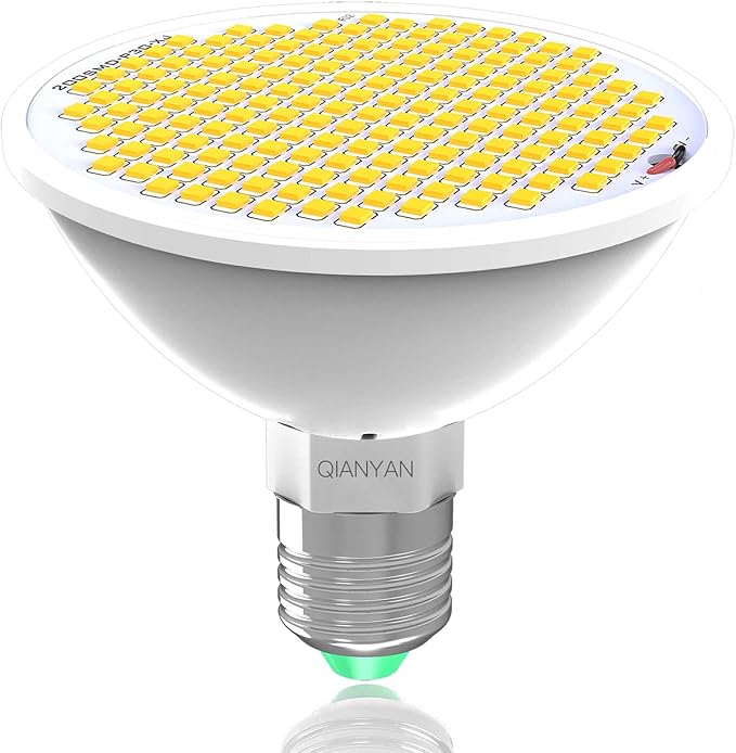LED Grow Light Bulb, Full Spectrum E26 Plant Light Bulbs for Indoor Plants, 3000K Warm White with High PPFD 300μmol/(m²·s) for Seed Starting, Herbs, Succulents, Greenhouse, Hydroponics