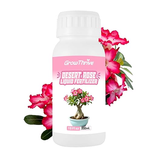 Desert Rose Liquid Fertilizer – Natural Probiotic Plant Food for Adenium, 10 oz Bottle with Measuring Cap, Organic Nutrient Boost for Greener Leaves, Strong Roots & Vibrant Blooms