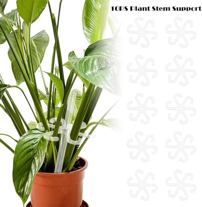 10pcs Acrylic Plant Climbers Stem Sticks Holders, Reusable Plant Growth Accessories Stakes for Growing Plants, Plant Support Structures