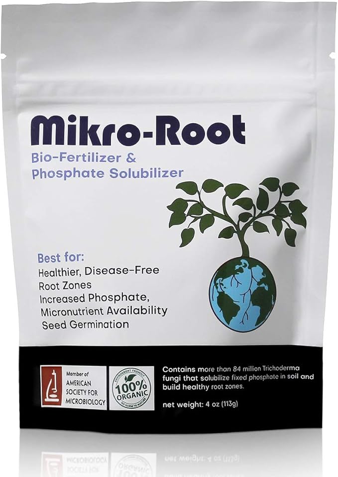 Mikro-Root, Trichoderma Fungi for Healthier Root Management. Solubilize Fixed Phosphate in The Soil to be readily Available to Plants (4 oz)