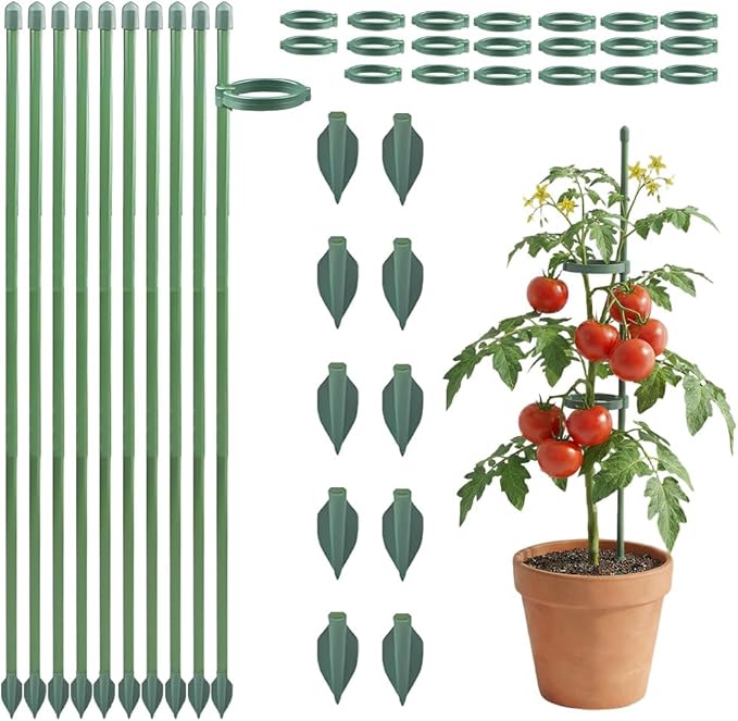 Plant Stakes Set, 2026 New Plant Support Stakes with Clips, Adjustable Plant Support Structures for Indoor Outdoor, Plant Holder Sticks for Stabilizer Tall Potted Plants, Monstera,Orchids (5, 17.7in)