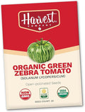 The Harvest Company Organic Seeds Collection – USDA Certified, Non-GMO, Open-Pollinated for Indoor & Outdoor Planting (Green Zebra Tomato)
