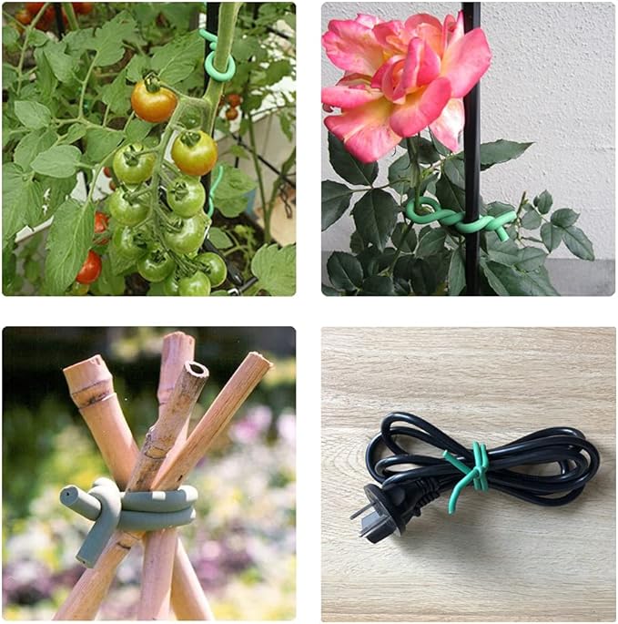 32.8FT Soft Twist Ties for Plants – Durable Flexible TPR Rubber Coated Garden Wire with UV Protection, Reusable Plant Tie for Securing Tomatoes, Delicate Stems, Vines, Flowers, 0.14 In Diameter