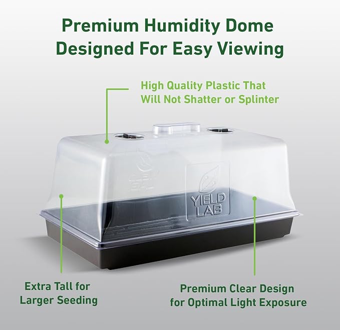 7 Inch Propagation Dome - 5 Pack Humidity Vented Domes – Plant Growing Dome for Seedling, Germination, Soil & Hydroponic Horticulture
