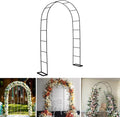 7.9 Ft H x 4.6 Ft W Metal Garden Arbor, Outdoor Wedding Arches for Ceremony, Assemble Easily, Black Garden Wide Arch Trellis for Climbing Plant Party Decoration