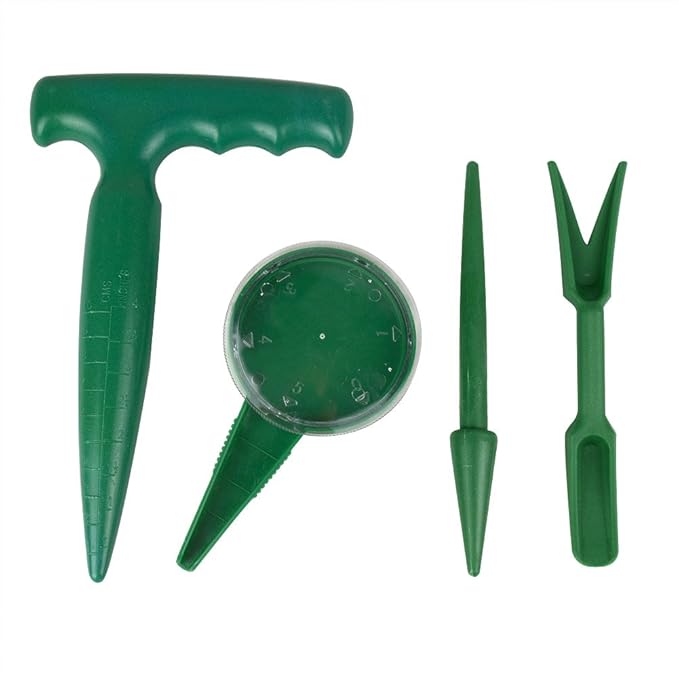 Garden Hand Tool Sow Traditional Sets Pistol Grip Dibber, Sowing Seeds Dispenser, Seedlings Dibber and Widger