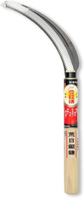 Hounen Miyawaki Japanese Weeding Sickle (Kama) – Curved Saw-Tooth Edge, Non-Twisted Blade, High-Carbon Japanese Steel, Lightweight Natural Wood Handle, Made in Japan