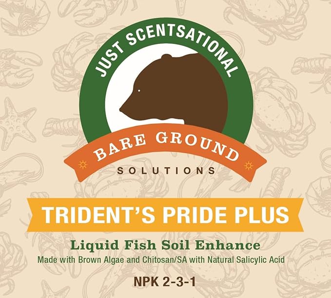 Just Scentsational TPCH-64G Trident's Pride Plus Organic Liquid Fish Fertilizer with Brown Algae Extract and Chitosan,64 oz