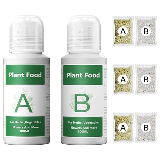 Hydroponics Nutrients for Aerogarden(800ml in Total), Plant Food A & B Hydroponics Supplies, Indoor Plant Fertilizer for Hydroponics Growing System, Hydroponic Solution for Vegetables Thrive