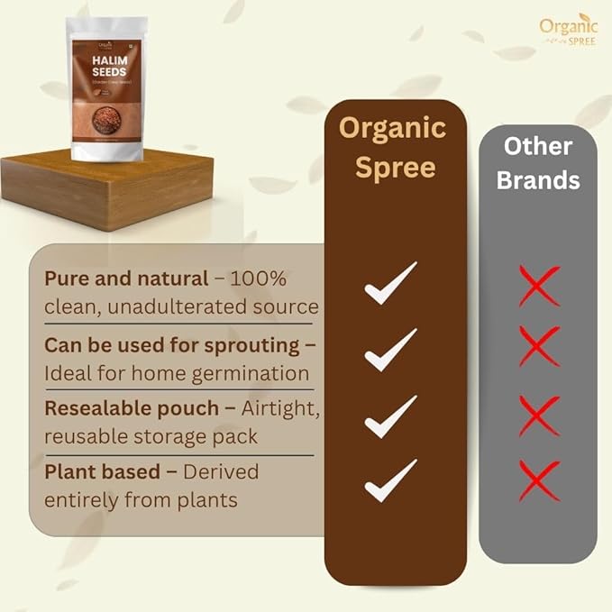 Organic Spree Halim Seeds 300gm (10.6oz) | Garden Cress Seeds | Pure and Natural