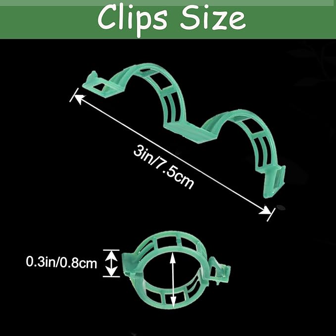 250PK Plant Support Clips - Tomato Clips for String Trellis, Grape Vine Clips for Garden Netting Climbing Plants, Secured Plastic Plant Clip for Fixing Stem and Vine