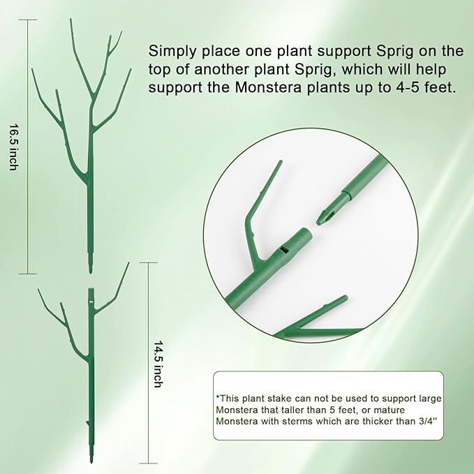5 Pack Stackable Plant Support Stakes, Climbing Plant Support Structures for Monstera, Pothos, Philodendron Garden Plant Stakes for Indoor Outdoor Plants