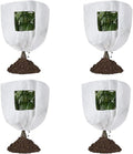 CMINGJ Plant Frost Protection Covers with Viewing Window, 39.37" x 39.37", 2.06oz/yd², Reusable Drawstring Tree Cover, Winter Tree Blanket with Zipper for Outdoor Plants, Frost Protection Cloth 4 Pack
