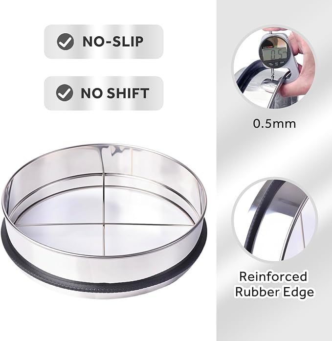 3PCS Thickened Soil Sifter, Dirt Sifter & Rock Sifter Set with 3 Removable Mesh Screens (3mm, 6mm, 9mm) - Reinforced Frame Fits 5 Gallon Bucket