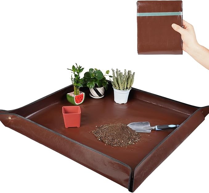 HNXTYAOB 39.5"x 39.5" Extra Large Potting Mat for Indoor Plants Transplanting and Potting Soil Control-Gardening Gifts for Plant Lovers