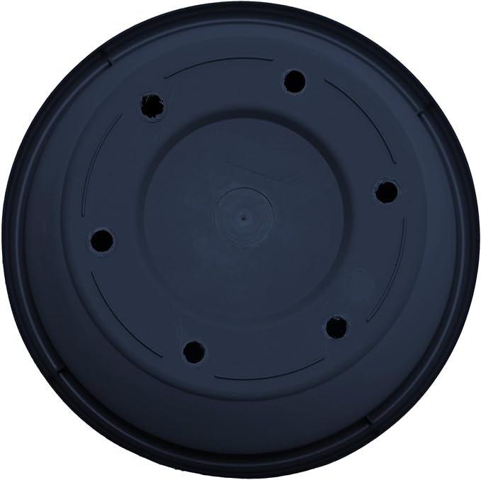 Bloem Terra 4" Diameter Round Navy Resin Planter Pot with Pre-Drilled Drainage Holes for Indoor and Outdoor Gardening