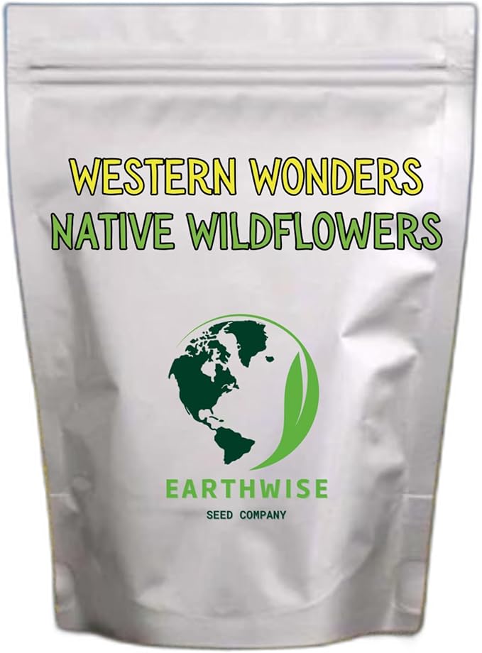 Earthwise Western Wonders Wildflower Seed Mix – 1 oz – Attracts Bees & Butterflies, Native & Easy-Grow – Covers 150 sq. ft.
