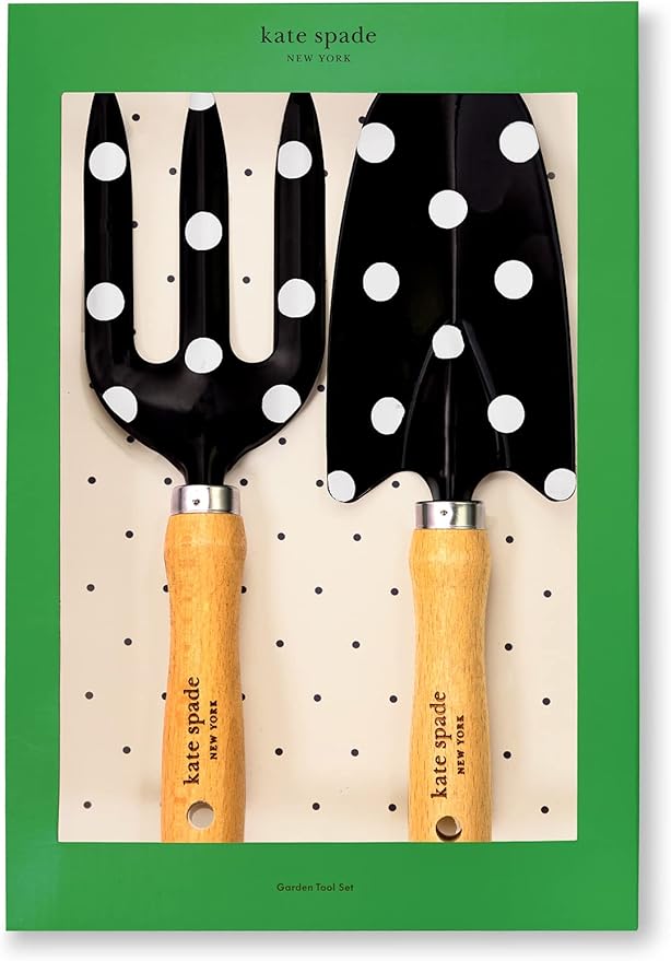 Kate Spade New York 2 Piece Gardening Hand Tools, Cute Garden Tool Set Includes Hand Rake and Trowel for Mother's Day Gifting Picture Dot