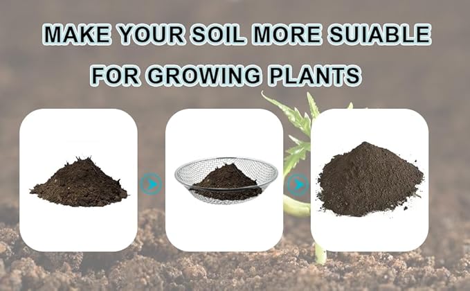 3PCS Soil Sifter for Gardening, Rock Sifter for 5gallon,Compost Sifter Dirt Sifter,Captures Dirt Rocks Sawdust