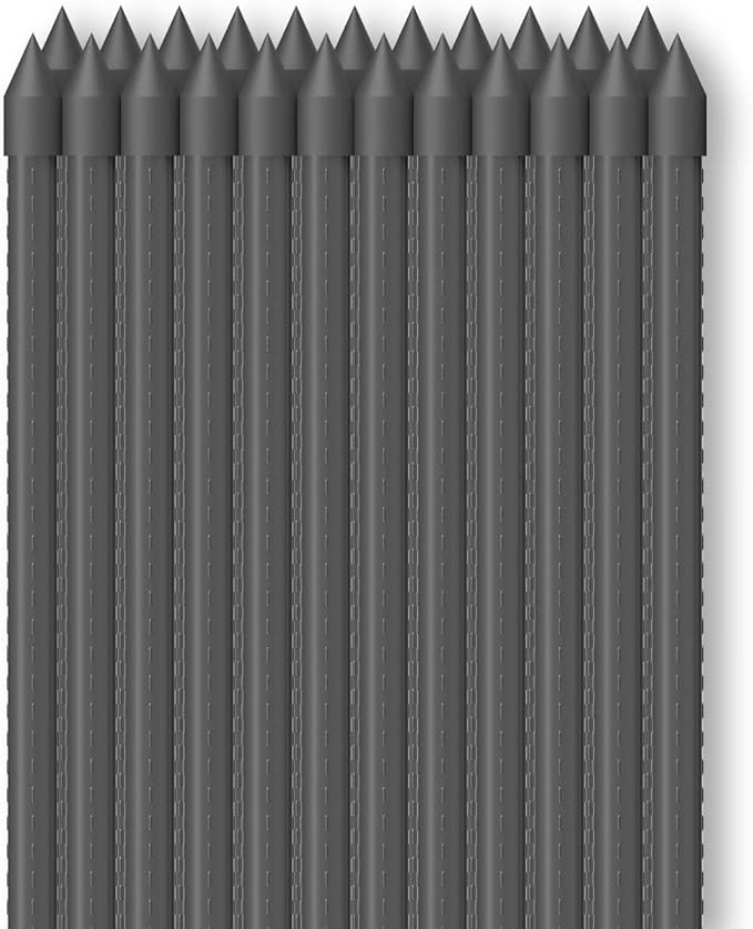 AC Infinity Garden Plant Stakes 36", Sturdy Metal Support Sticks with Protective Plastic Coating, 25-Pack for Tomatoes, Trees, and Vines in Gardening Hydroponics