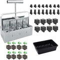 Soil Blocker with A Seedling Tray 8 Cell 2 Inch Soil Block Maker Handheld Block Maker with 3 Sizes Seed Pins Garden Blocking Tools for Seedings, Cuttings, Greenhouses
