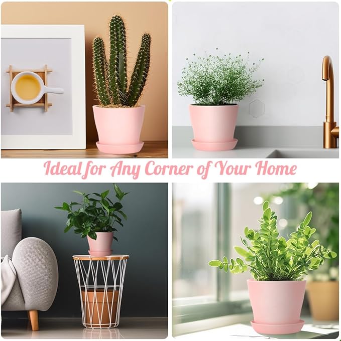 8 Pcs Flower Pot,Pots for Planting,3.8" Nursery Pot,Plastic Plant Pots Indoor for Plants Garden Succulent Pot,Gardening Gifts Herb Garden Planter,Seedling Planter