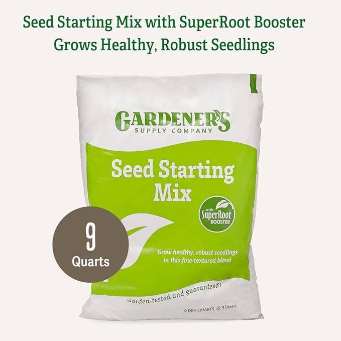 Gardeners Supply Company SuperRoot Booster Seed Starter Mix | Promotes Strong Roots & Boost Plant Growth | High Nutrients Plant Food for Seed Starting Trays and Planters - (9 Quarts)