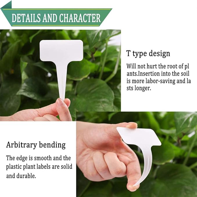 200pcs Plant Labels, Seed Remark Name Sign, Waterproof Flower Potting Name Markers, Record Plant Time Name Garden Seedling Marker Nursery Plant Tags Seed Label Potted Plant Stakes for Outdoor Garden