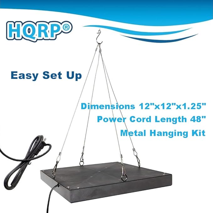 HQRP 225 LED Blue + Red Plant Grow Light Panel 14 Watt w/Hanging Kit Indoor Garden Hydroponic