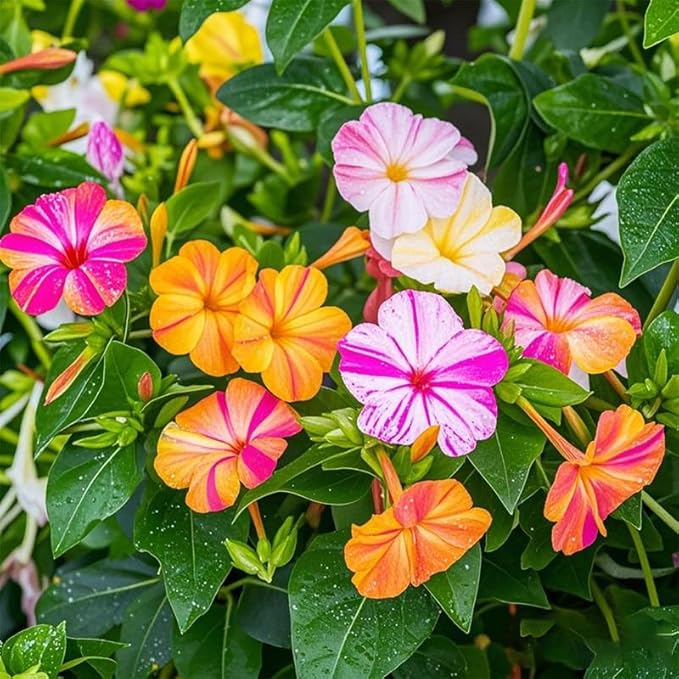 80+ Four O'clock Flower Seeds for Planting - Mix Color Mirabilis Jalapa Flower Seeds Tropical Ornaments