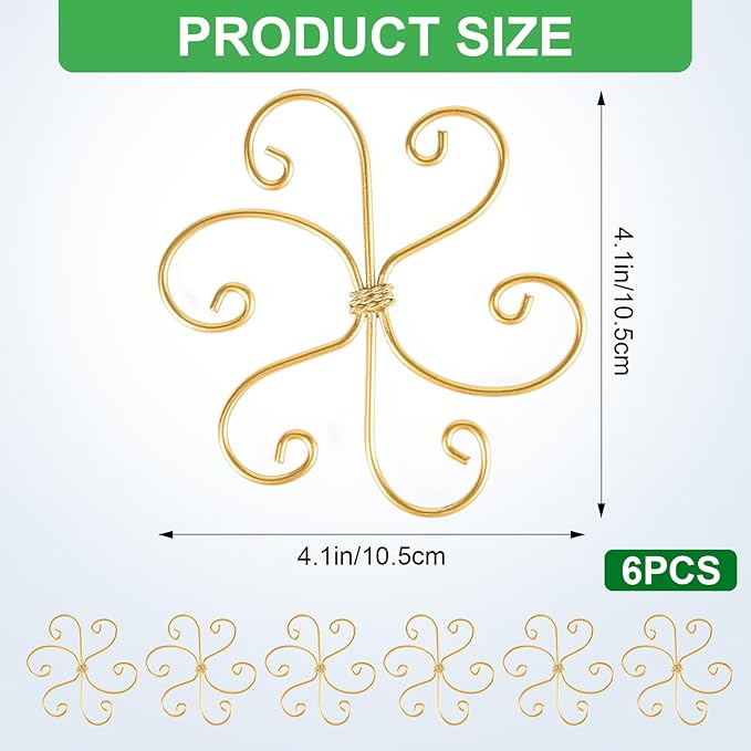 6pcs Plant Stem Support, Iron Monstera Plants Support, Plant Stem Holder Support Unique Design Bamboo Clamp Set for Outdoor & Indoor Growing Climbing Plants Stabilization and Supports