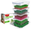 2026 Upgraded 4-Tier Stackable Seed Sprouter with Air Holes & Easy Sink-Draining Spout Tray – Soil-Free Sprouting System for Broccoli, Alfalfa & Bean Sprouts.