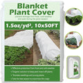 Plant Covers Freeze Protection 10 ft x 50 ft Floating Row Cover 1.5 oz/yd² Garden Fabric Plant Cover for Winter Frost/Sun Pest Protection (10FT X 50FT)