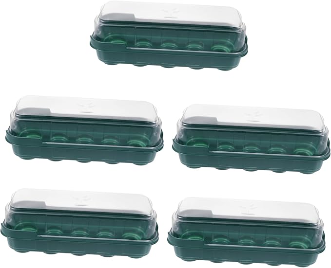 Yardwe 5pcs Germination Tray with Transparent Cover for Seedlings Airtight Warm Plant Propagation Trays for Home Gardening and Microgreens Growing