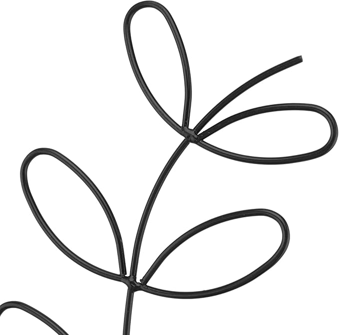 KEILEOHO 8 Packs 12 Inch Metal Leaf Shape Small Trelli, Indoor Plant Trellis Garden Trellis for Climbing Potted Plants, Black