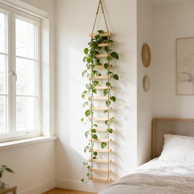 Wooden Plant Support Trellis for Climbing Plants, 6ft Large Tall Plant Ladder Home Decor for Indoor Outdoor Pothos, Vines, Lvy, Monstera