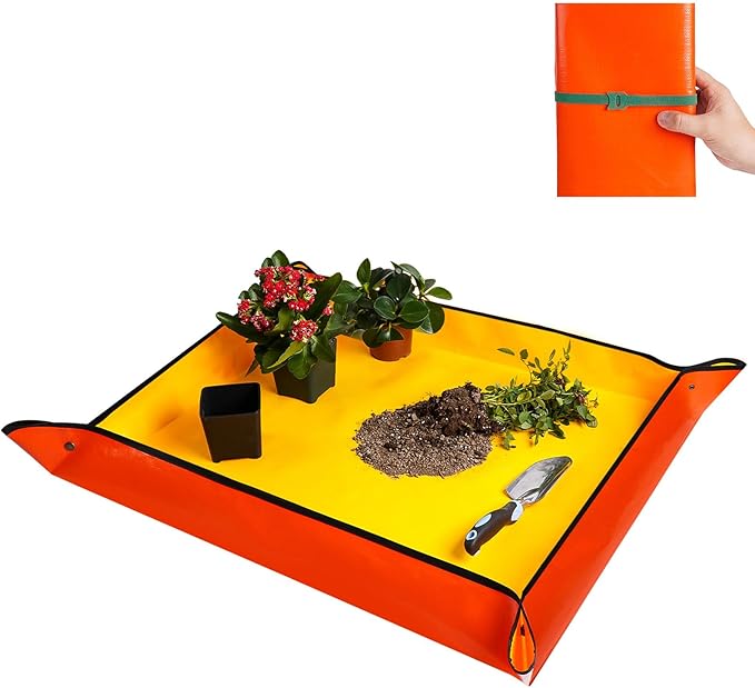 HNXTYAOB Large Potting Mat for House Plant Transplanting and Soil Mix Control Waterproof Plant RepottingTray Gardening Tools Plant Gifts for Plant Lovers (39.5"X31.5")